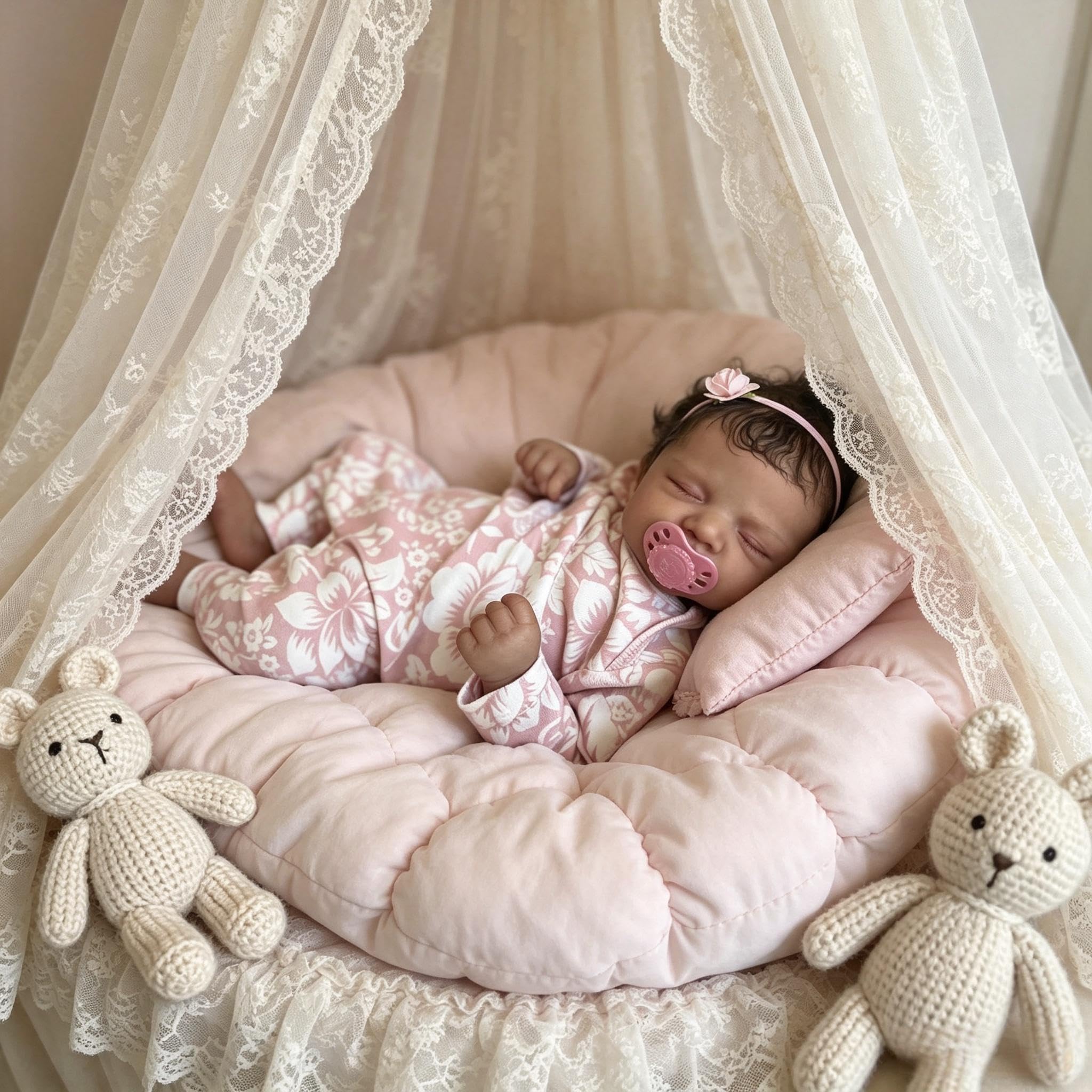 RXDOLL Muñecas de bebé afroamericanas realistas de silicona de cuerpo completo de vinilo de 18 pulgadas, muñecas de bebé recién nacidas realistas que parecen la vida real, regalos para niños a partir