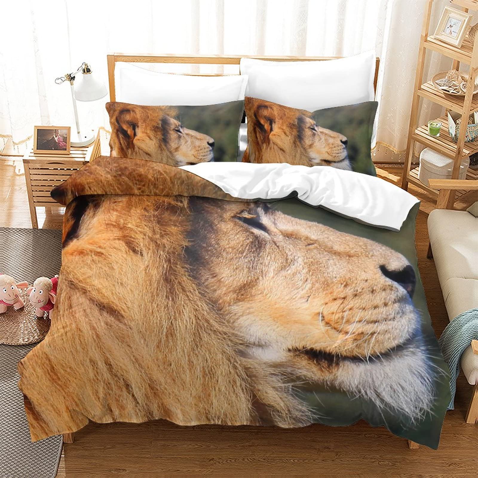Housse de Couette Lion douce pour éliminer les plis et redonner du style au lit adulte