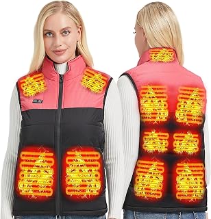 Heated Gilet Polar Fleece Heated Vests for Men Women USB Electric Thermal Waistcoat with 11 Heating Zones Dual Control 3 Heating Levels Winter Cold-Proof Waistcoat Heated Body Warmer (No Battery)
