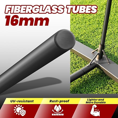 Miniatura 6 de Red de voleibol portátil de 12 pies20 pies para patio trasero, red de práctica de voleibol independiente, juego de entrenamiento de voleibol para