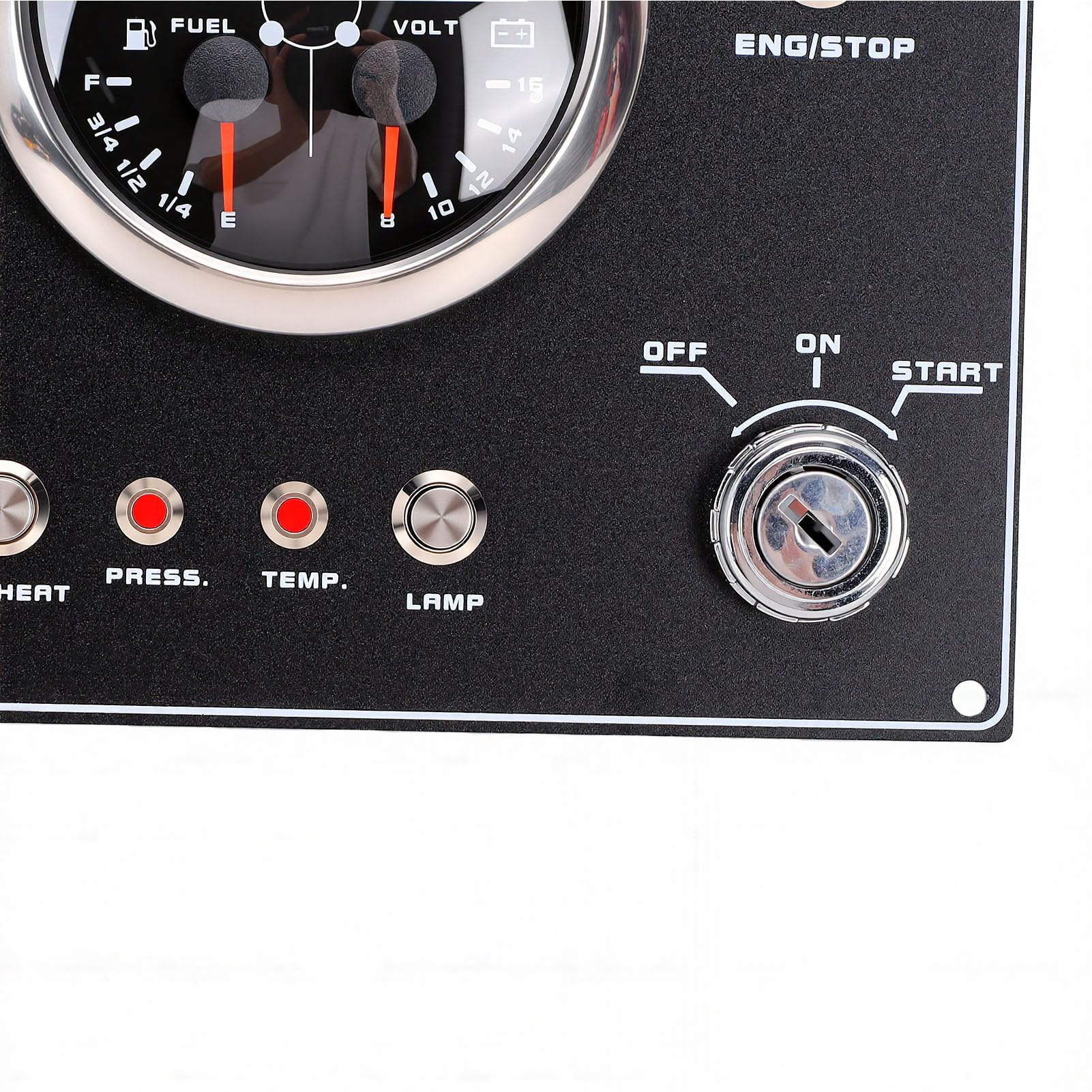 Goshyda Panel de Instrumentos para Barcos 4 en 1 de 12 V, Grupo de Indicadores Multifunción con Nivel de Aceite, Presión de Aceite, Temperatura del Agua, Voltímetro para Yates, Vehículos