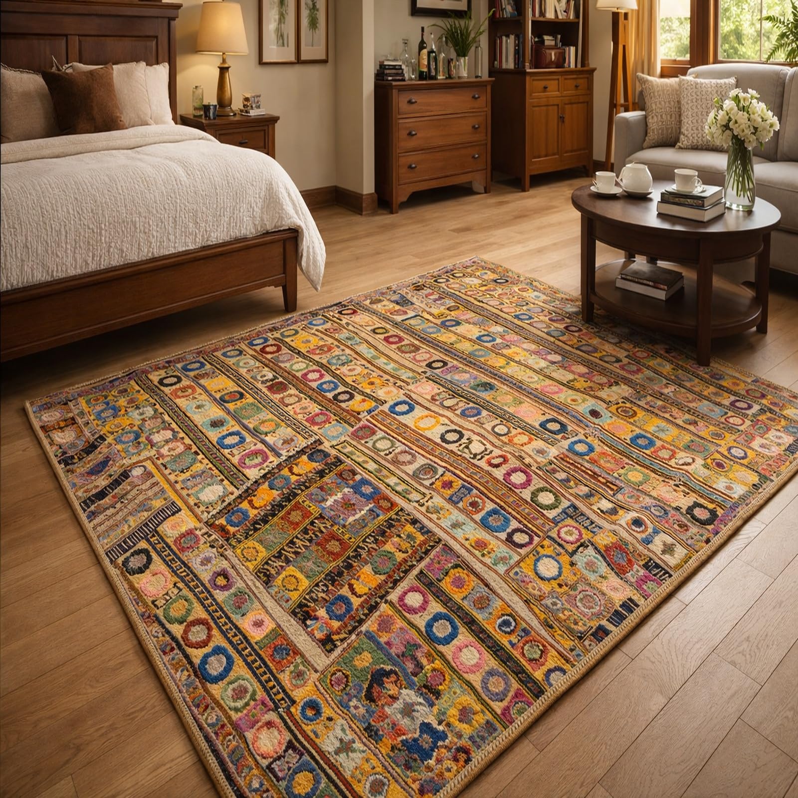 Alfombra lavable para dormitorio antideslizante de facil cuidado y pelo corto suave