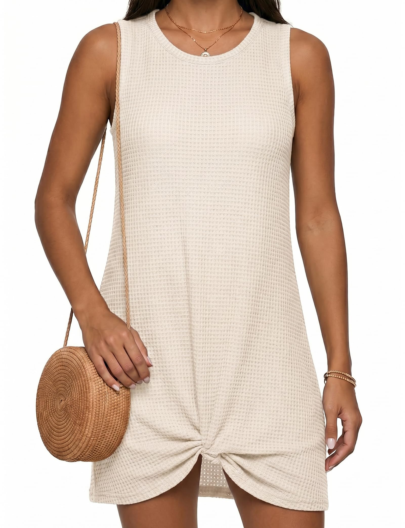 Traje de baño de punto gofre para mujer que busca confort en la playa 8