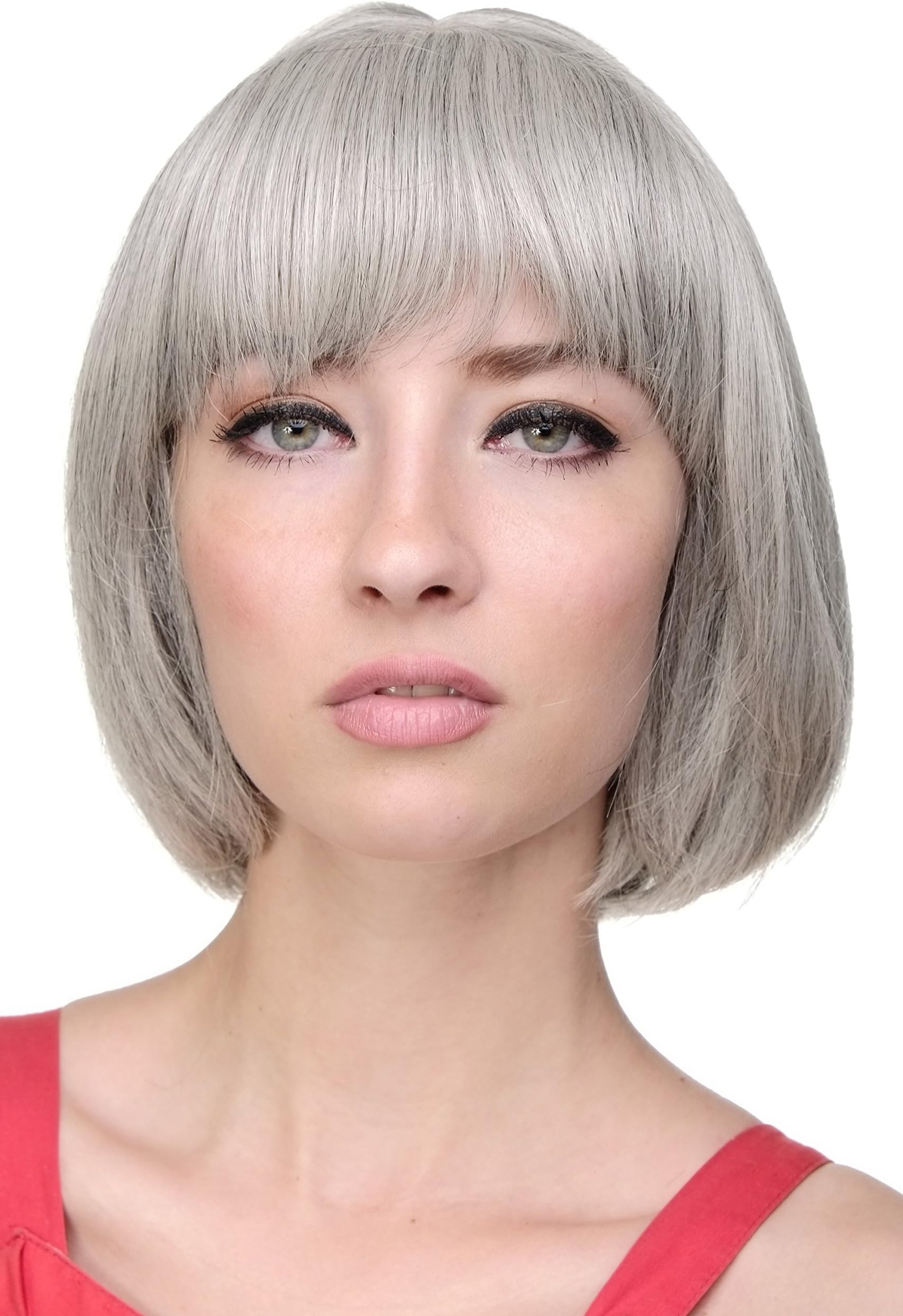 WIG ME UP - Lady Quality Wig short Page Bob fringe bangs silvery grey 703-51
