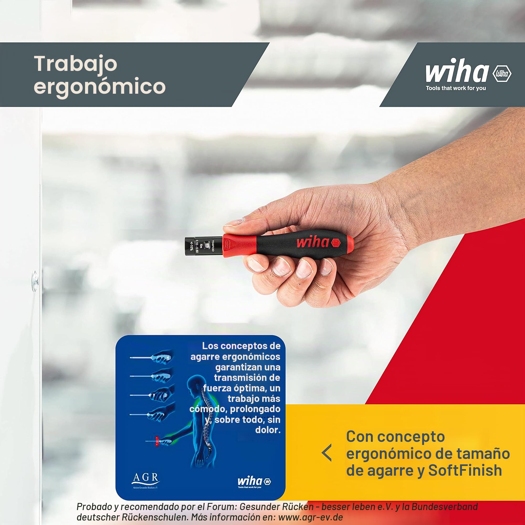 Wiha Destornillador dinamométrico TorqueVario®-S con limitación del par de apriete de ajuste variable 0.4-1 (26461)