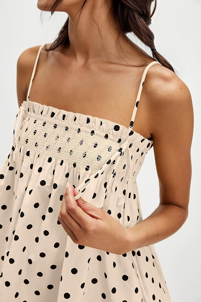 Amazon.com: AIHUKOCY Women Polka Dot Sleeveless Square Neck