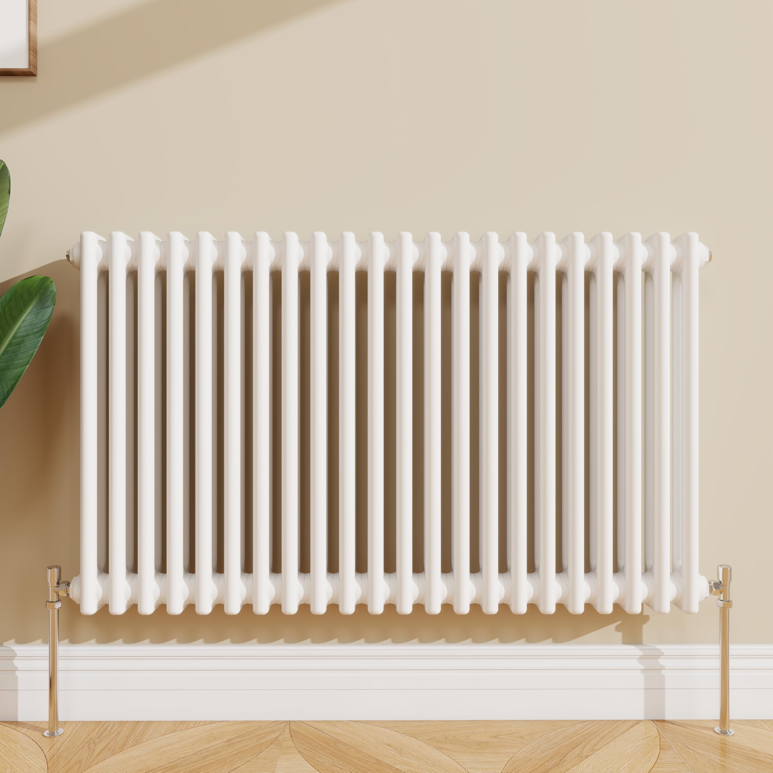 Sline Sanitary White 600X1010mm Cast Iron Style Traditional 2 Column Horizontal Central Heating Radiator