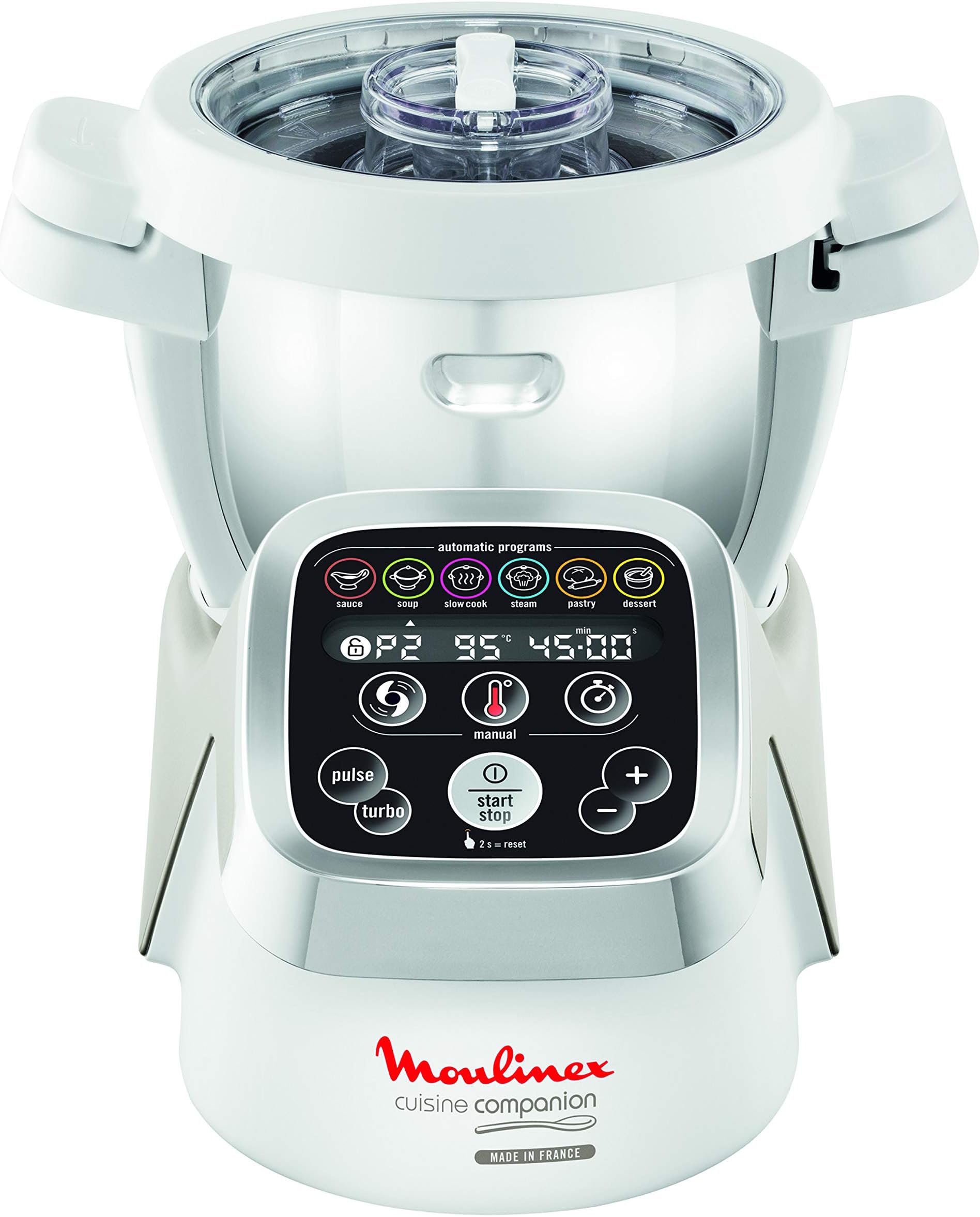 Moulinex Cuisine Companion HF800A13 Robot Kitchen with 6 Automatic Programs, 4.5 L Capacity 6 People, 12 Speeds and Temperature from 30º to 130º, Keep Warm Function 45 min