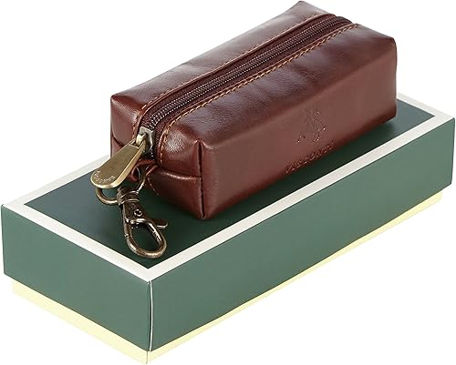 Miniatura 5 de Visconti MZ18 Monza - Llavero de piel auténtica con cremallera, marrón,negro, Visconti Mz18 Monza - Llavero de piel auténtica con cremallera