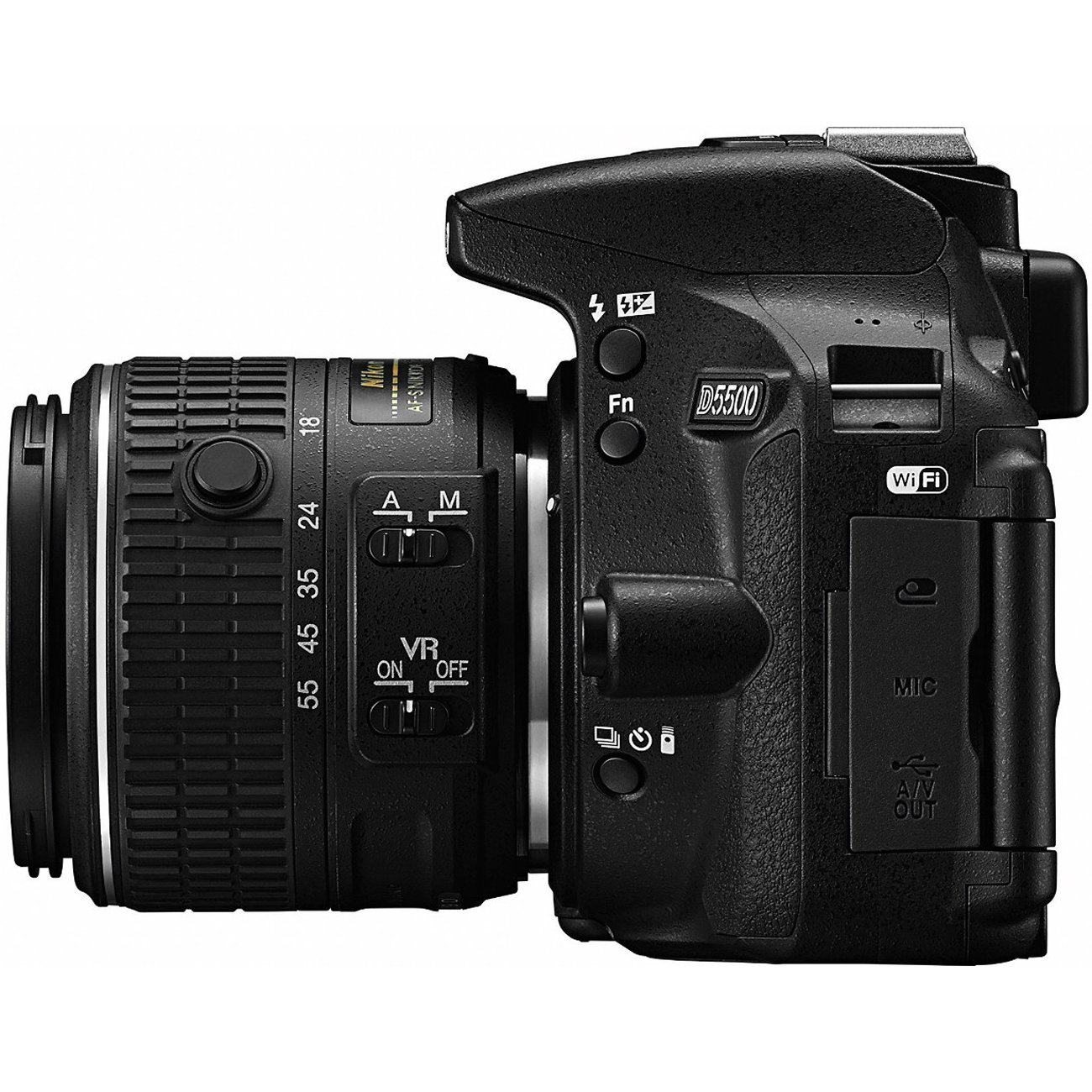 Nikon D5500 Appareil Photo Reflex numérique 24,2 MP avec écran LCD 3,2" 18-55 mm VR DX (Noir) (certifié reconditionné)