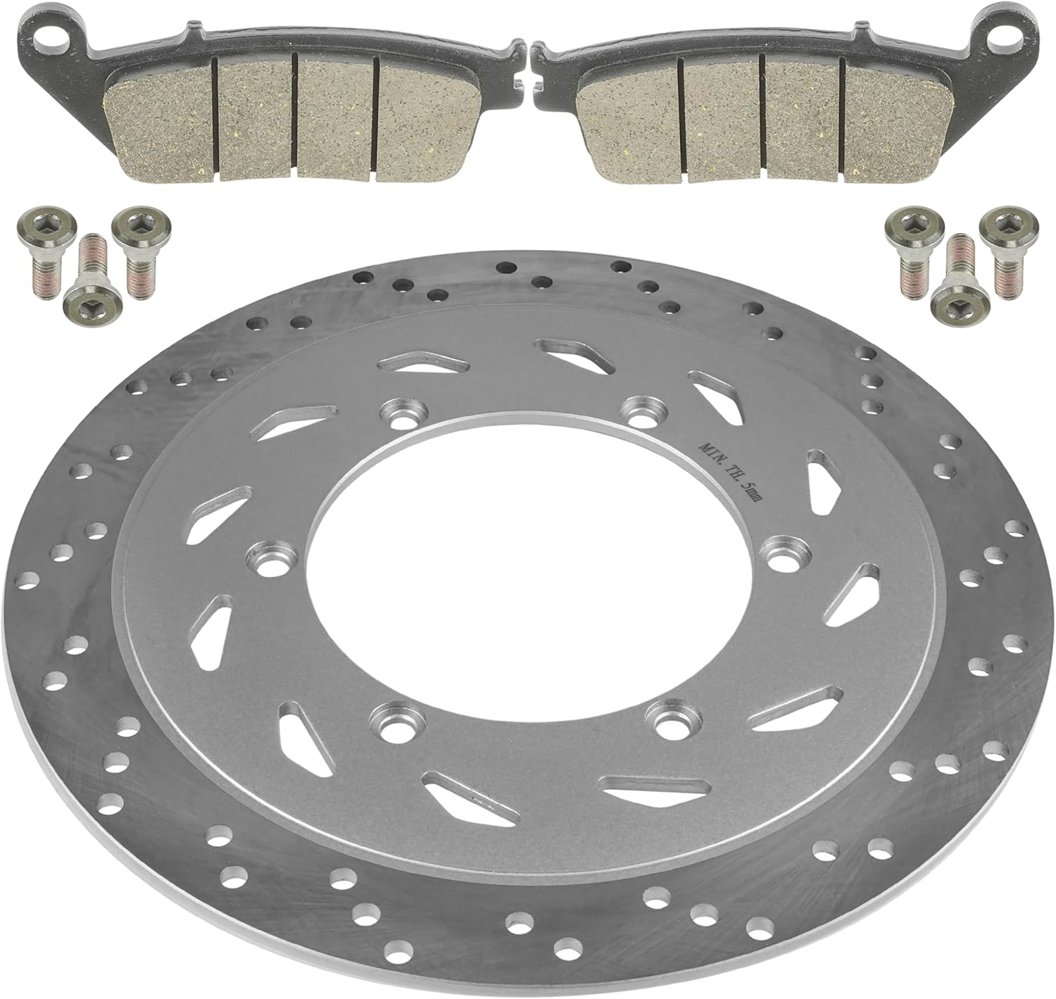 Caltric Front Brake Disc with Pad Compatible with Honda VTX1300C VTX1300S VTX1300R VTX1300T 2003 2004 2005 2006 2007 2008 2009