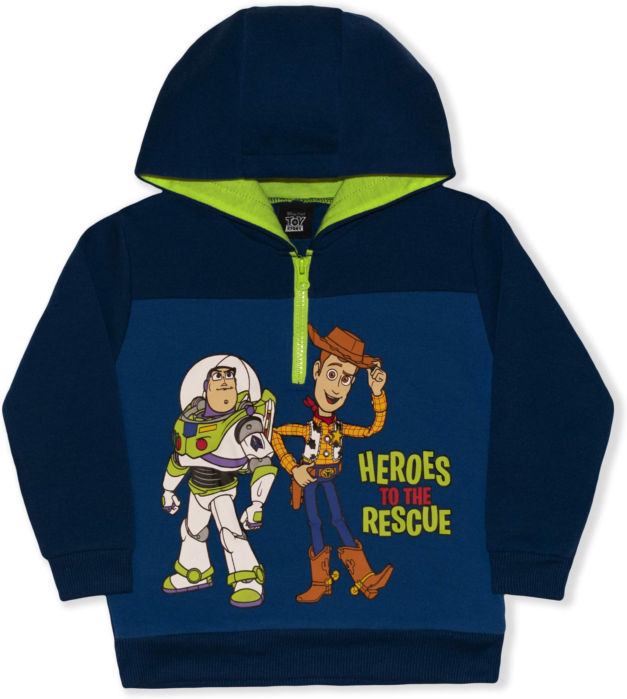 Disney Toy Story Boys Half Zip Up Hoodie for Toddler and Little Kids – Blue/Navy