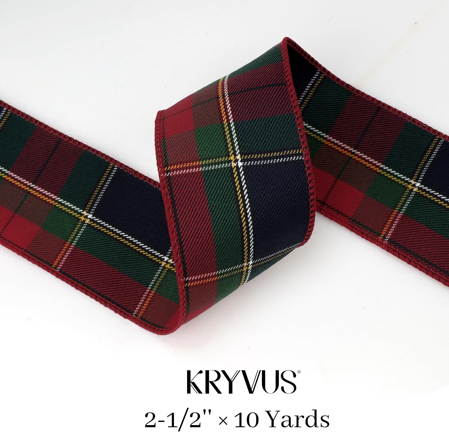 Tartan Plaid Christmas Ribbon, 2.5 Inch x 10 Yards (Red/Green)