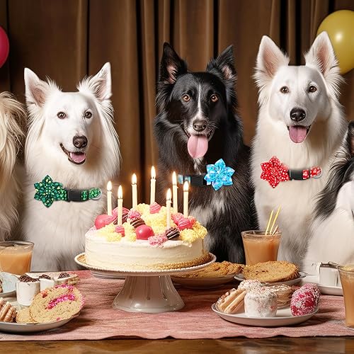 Miniatura 5 de Paterr 6 collares para perro con flores para el día de Pascua, collares ajustables para perros con hebilla de seguridad, collar de nailon para