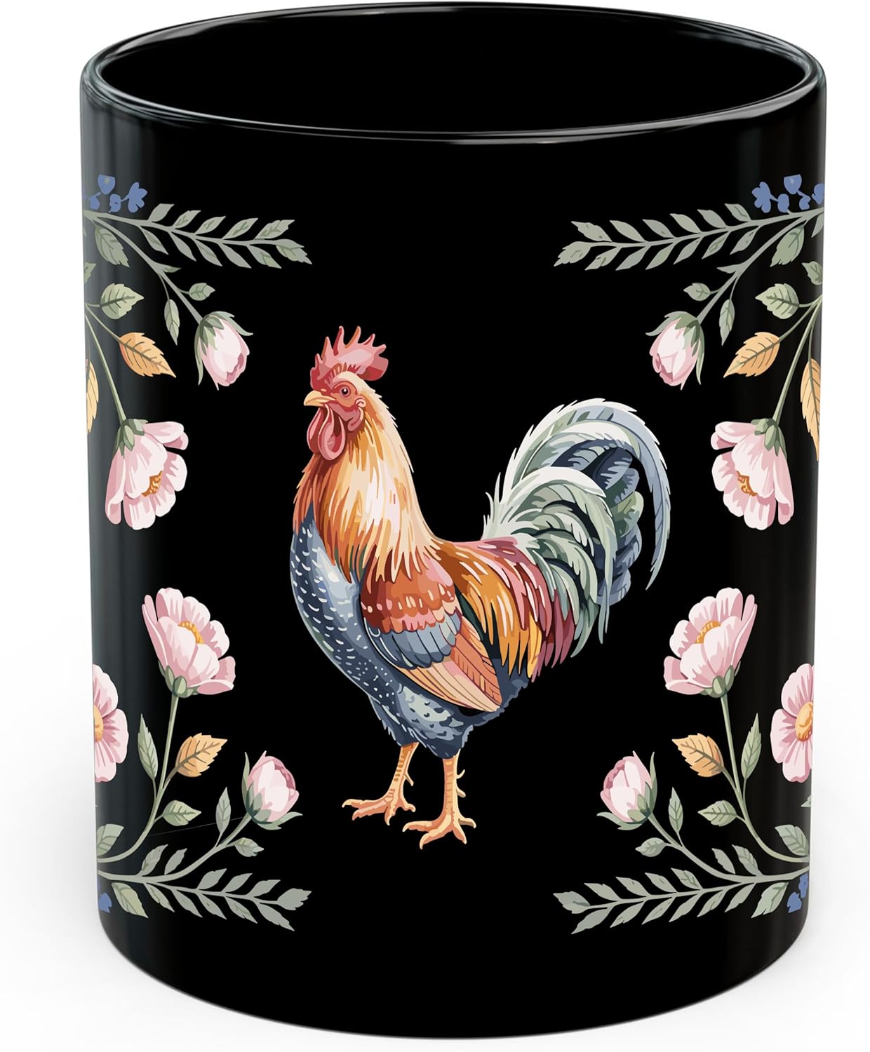 Rooster Ceramic Coffee Mug 11oz Morning Farm Bird - Tea Coffee Mug with Comfortable Grip - Unique Fun Gift Cup for Office or Home - Vibrant Long-Lasting Print ID45211