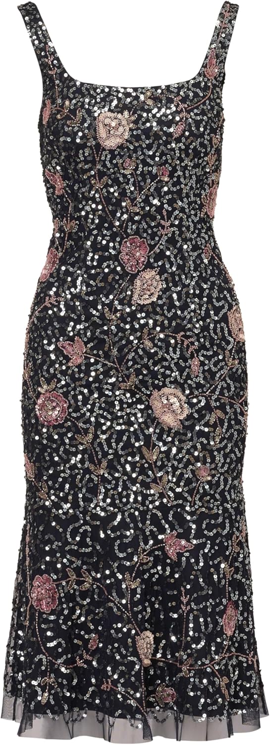 Adrianna Papell Womens Bead Flounce Hem Dress - Image 5