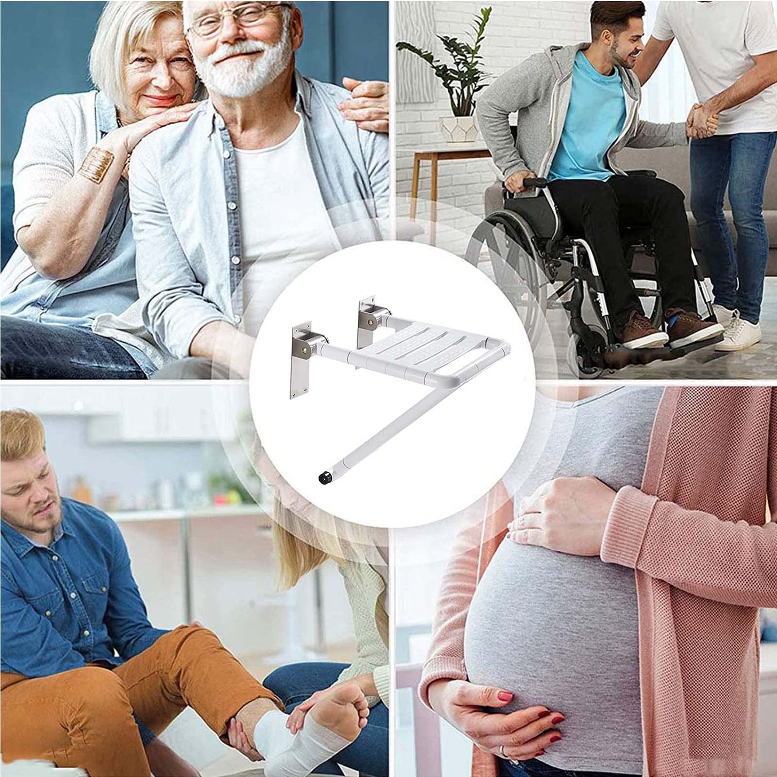 Taburete de ducha, silla de ducha plegable montada en la pared, adecuado para ancianos/mujeres embarazadas/movilidad discapacitadas/sillas de ducha para ancianos, B