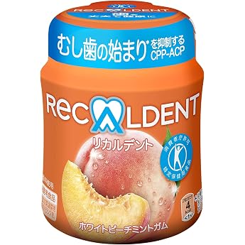Mondelries Liqualdent White Peach Mint Gum Grains, Bottle R, 4.9 oz 140 g x 6 Packs