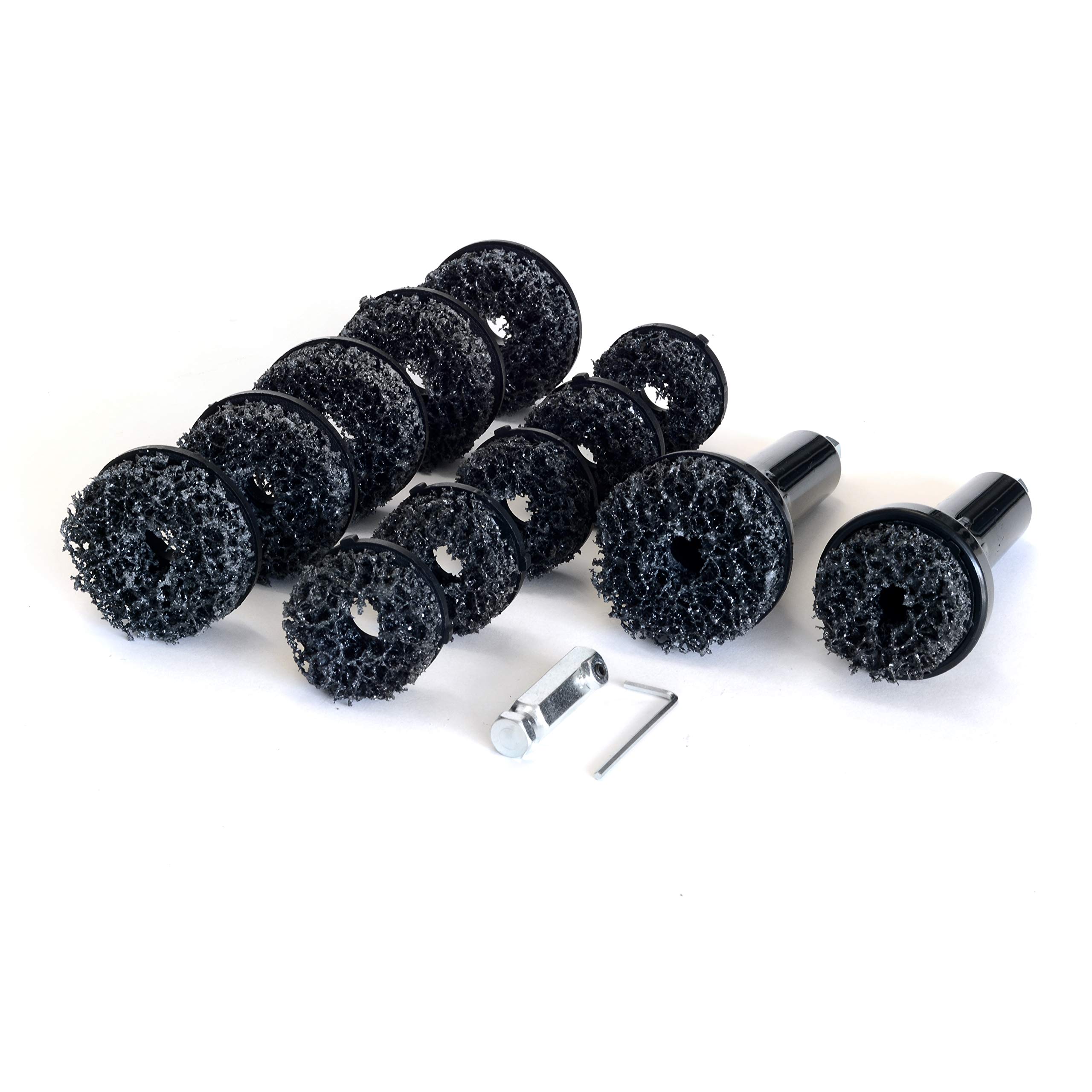 Steelman Hub and Rotor Polishing Kit with Storage Case, Nylon Pads, Fits 3/8 and 1/2-inch Drills, 1/2-inch Impact Wrenches, and Includes a 3/8-inch Adapter for Low-Speed Tire Buffer