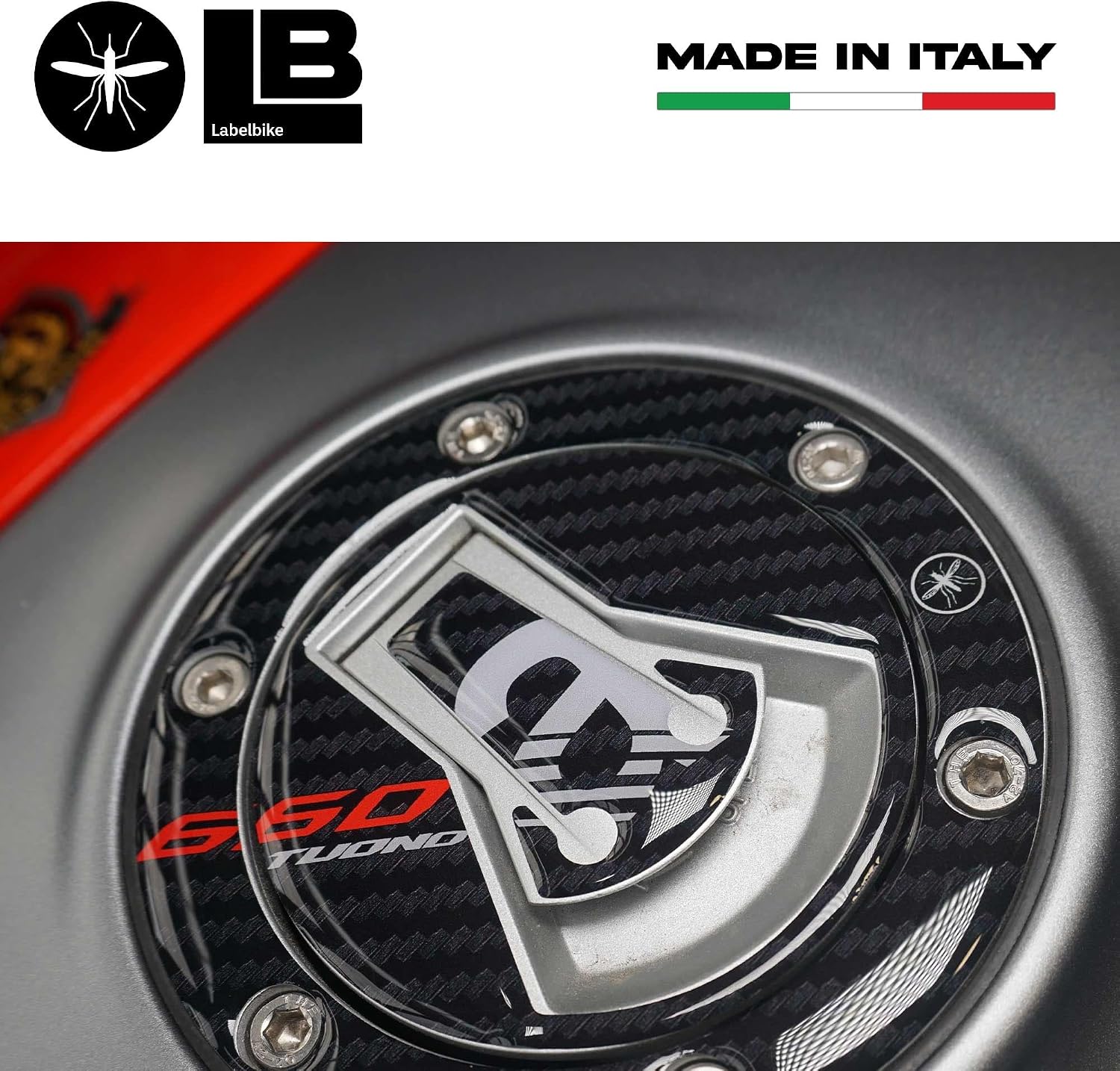 labelbike - 3D Sticker Motorcycle Fuel Tank Cap Protection and Decoration in Resin Compatible with Aprilia Tuono 660 2021-2025