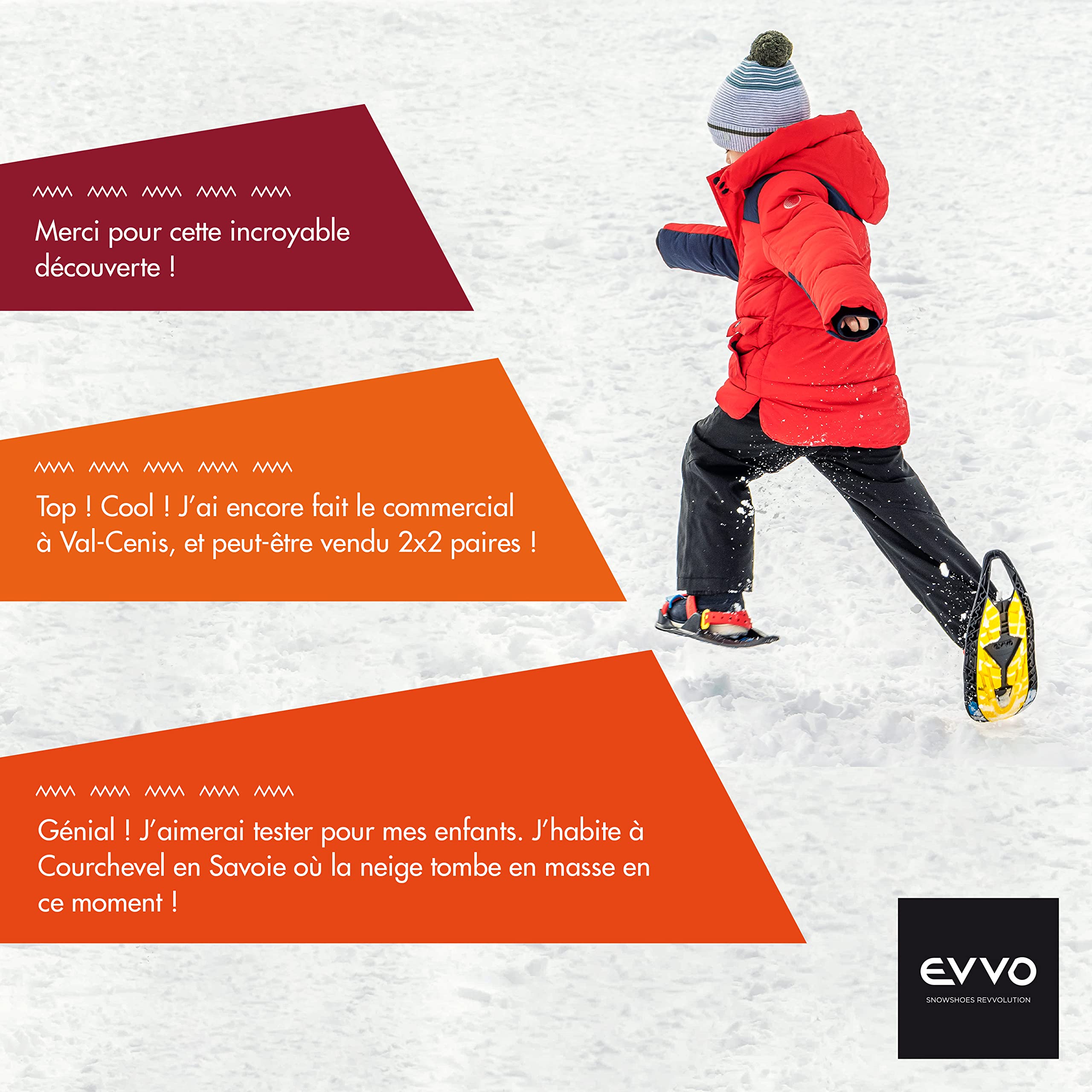 EVVO SHOSHIBAA, Raquette Neige pour Enfant, Fixations Réglables, Crampons Souples, pour Enfant, Tout Terrain, Randonnée Neige