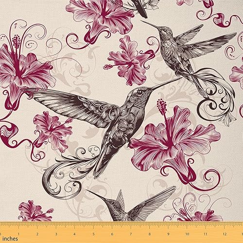 Miniatura 8 de The Yard - Tela floral vintage de copos de nieve de ciervo, oso de ciervo, para niños, adolescentes, estilo granja, animales salvajes, plantas