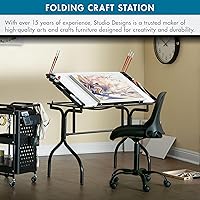 Vista 7 de Studio Designs - Mesa de dibujo plegable y moderna, ajustable, 35.25 pulgadas de ancho x 23.75 pulgadas de profundidad, negro/blanco