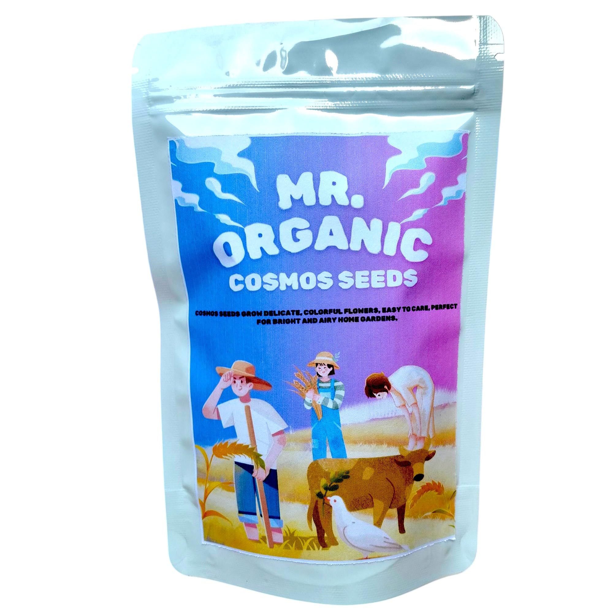 Mr.Organic Cosmos Flower Seeds - Vibrant Home Garden Mix -3 Mr.Organic Cosmos Flower Seeds - Vibrant Home Garden Mix -3