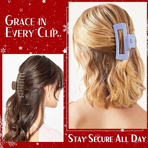 Miniatura 44 de TOCESS Paquete de 8 pinzas grandes para el cabello para mujer, pinzas de garra grandes para cabello fino y rizado, agarre fuerte de los años 90