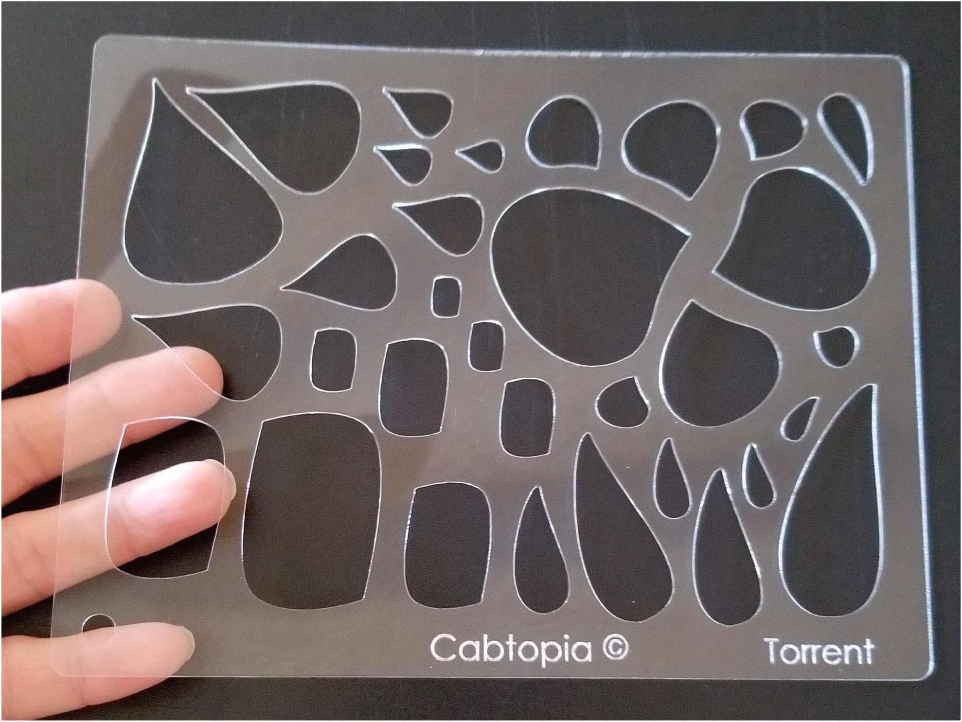 Cabtopia - Lapidary Jewelry Design Template Stencil"Torrent"