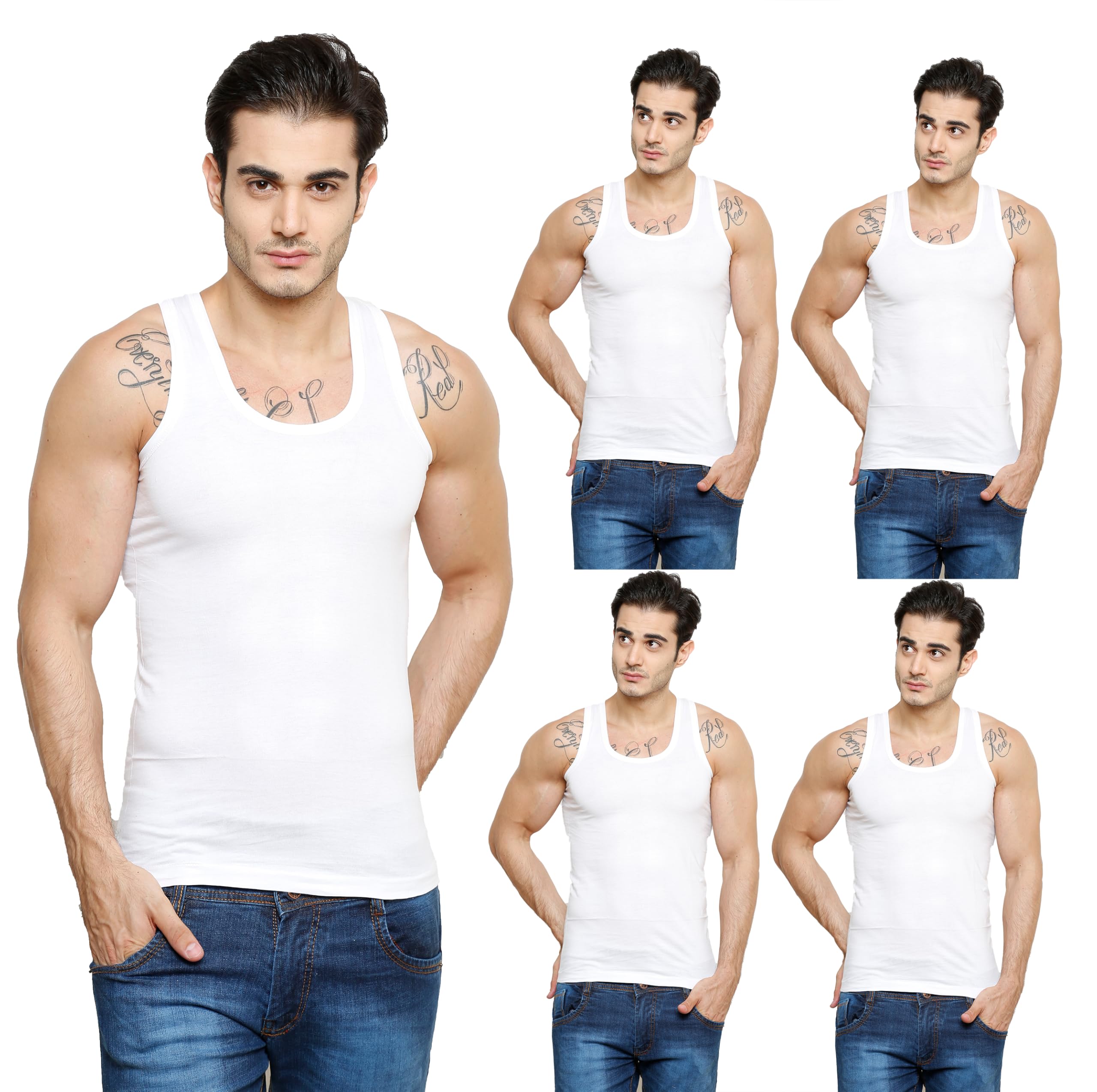 Hero Round Neck Sleeveless Cotton Vest Combo for Men, 100% Combed Cotton - Stretchable & Breathable - Comfortable Fit - Ideal Summer Innerwear-image-35