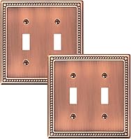 Vista 52 de Paquete de 2 cubiertas de placa de interruptor de luz de doble palanca, cubiertas decorativas de placa de doble interruptor Pearls, placa de pared