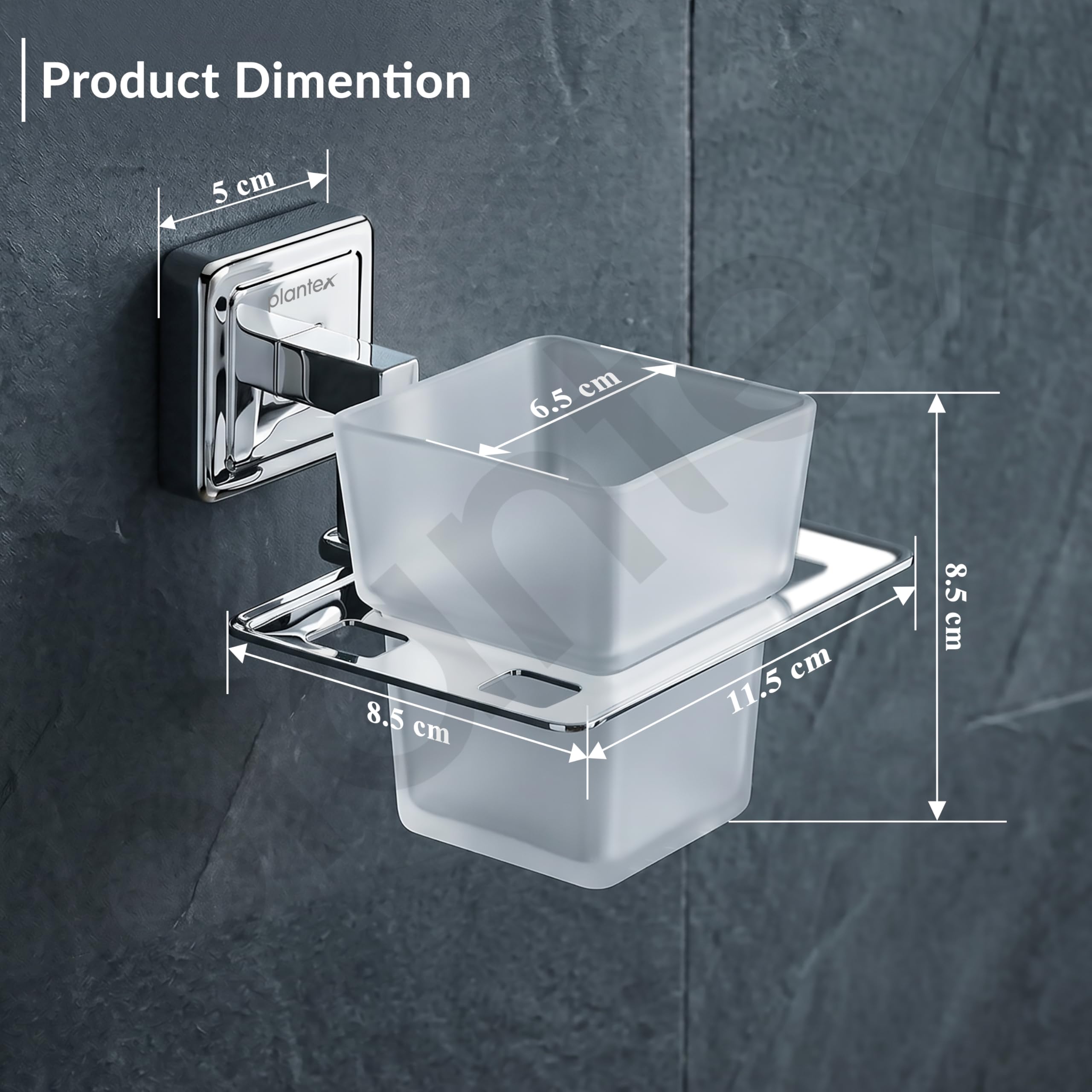 Plantex 304 Grade Stainless Steel Toothbrush Holder/ABS Toothpaste Stand/Tumbler Holder for Bathroom - Decan (Chrome) 2