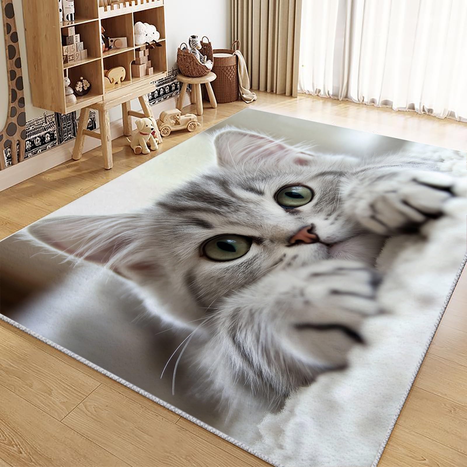 TropicalLife Kleurrijk vos vloerkleed binnen grote antislip vloermat tapijt 183 x 122 cm vos patroon gebied tapijten voor woonkamer slaapkamer keuken eetkamer kinderkamer