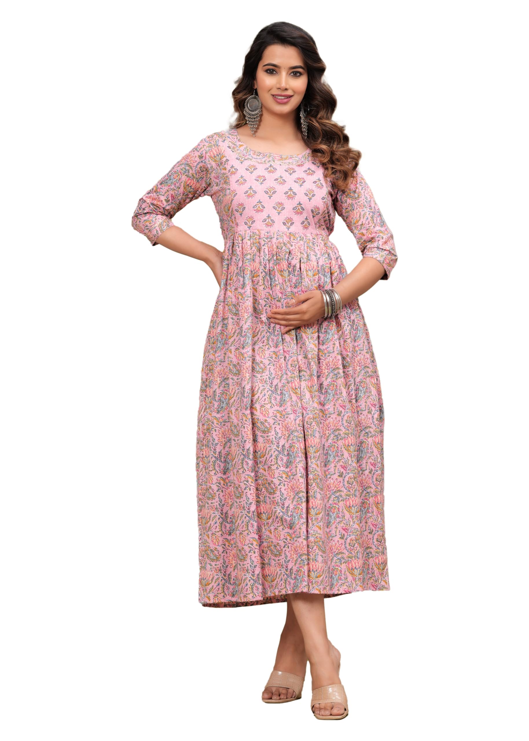 Women's Maternity Dress, Side Zipper Dress for Pregnant Ladies, Women Breast Feeding Dress for Nursing Pre and Post Pregnancy-image-12