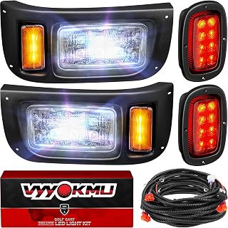 Golf Cart Headlight Taillight Kit, Club Car DS 12V LED Headlight Tail Light Kit, Club Car Headlight Taillight Kit for 1993-UP DS Gas and Electric, Golf Cart Street Legal light Kit with Wire Harness