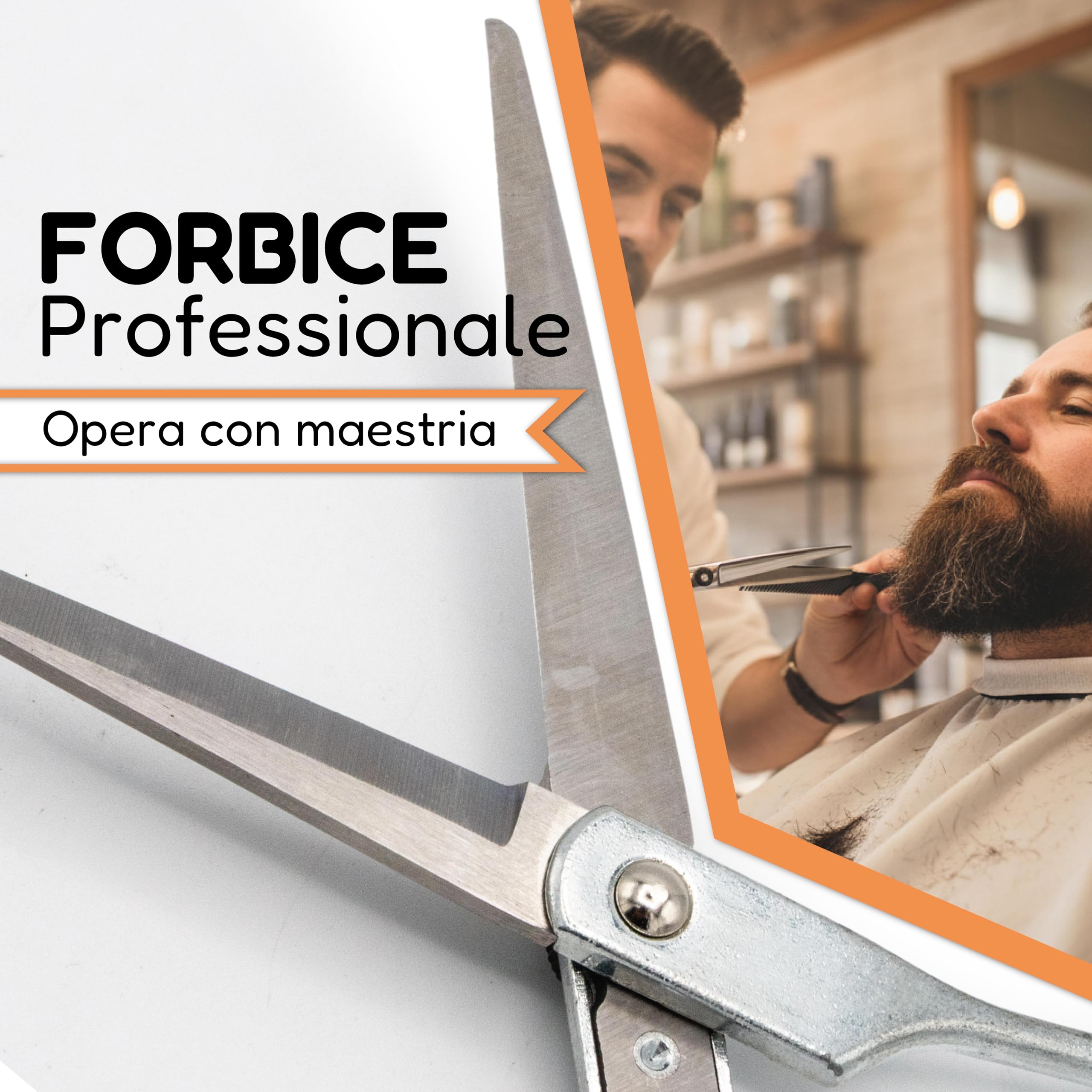 Forbici Parrucchiere Professionali 6 Pollici, Forbici Taglio Capelli in Acciaio Inox, Ergonomiche con Custodia, Ideali per Barbiere, Uomo Donna, Capelli Barba e Uso Domestico