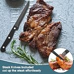 Black Silverware Set, Umite Chef 49-Piece Flatware Set with Drawer Organizer, Durable Stainless Steel Cutlery Set for 8, Tableware Eating Utensils with Steak Knives for Home Restaurant
