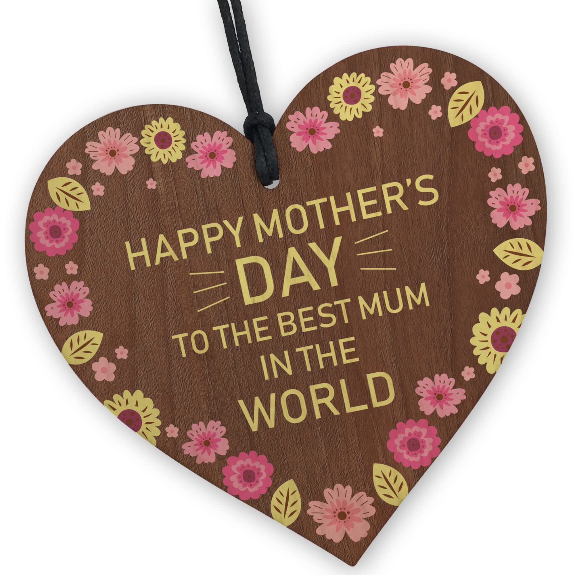 Red Ocean Mothers Day Present For Mum | I love you mum present gifts | best mum ever in the world | handmade plaque presents | heart wooden hanging plaques | mother from daughter