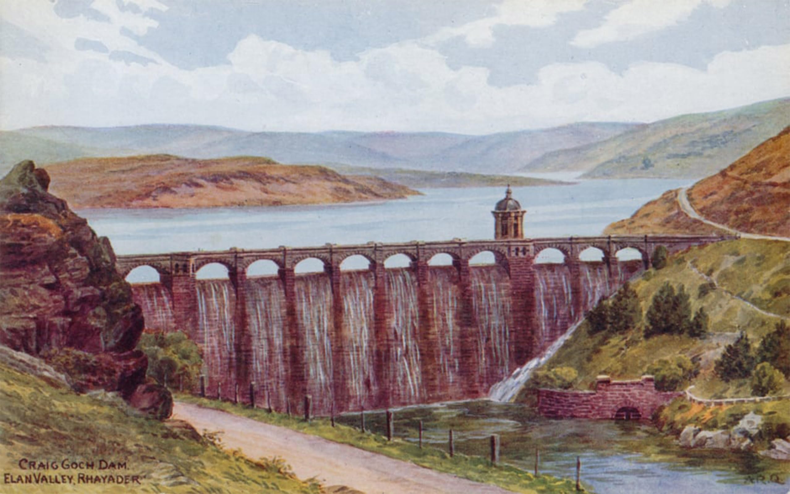 ARTXLXXBN Famous Painting Canvas Artwork Graffiti Print Craig Goch Dam Elan Valley Rhayader by Alfred Robert Quinton Portrait Canvas Image for Home Decor 60x90cm