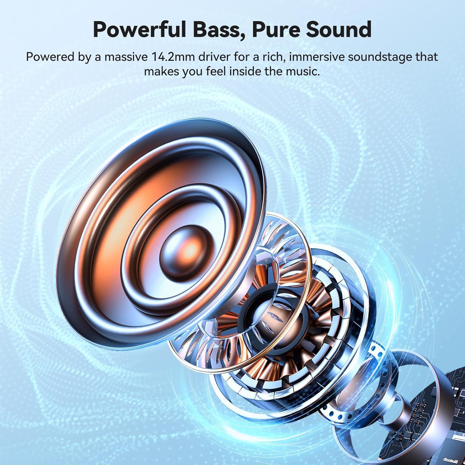 TECKNET Open Ear Headphones, Bluetooth Headphones 6.0 Sports with Smart Digital Display, 40H Playtime, IPX5 Waterproof, Wireless Earbuds Lightweight Design Fit Fitness/Travel/Cycling (Black)