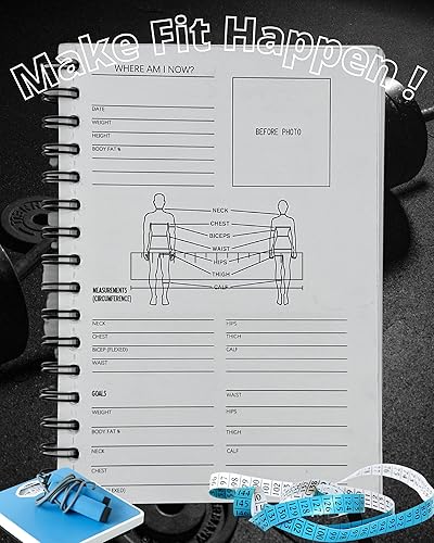 Miniatura 2 de Diario de fitness y planificador de entrenamiento, libro de registro de entrenamiento para pérdida de peso, libro de registro de ejercicios para