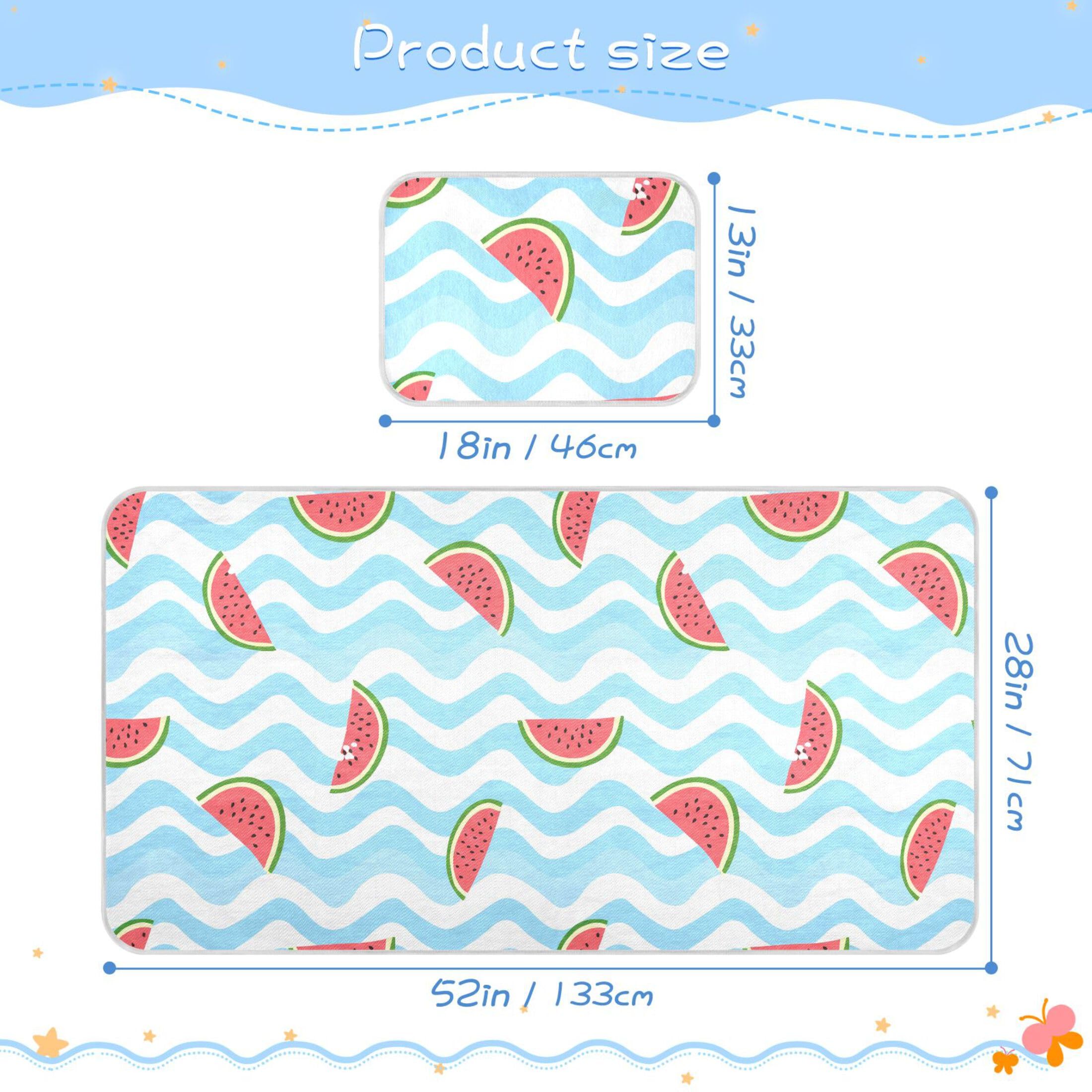 Takiito Watermelon Slices Baby Cooling Mattress Pad, Soft & Breathable Cooling Mat Keep Baby Cool in Summer 28x52 in, Nursery Essential