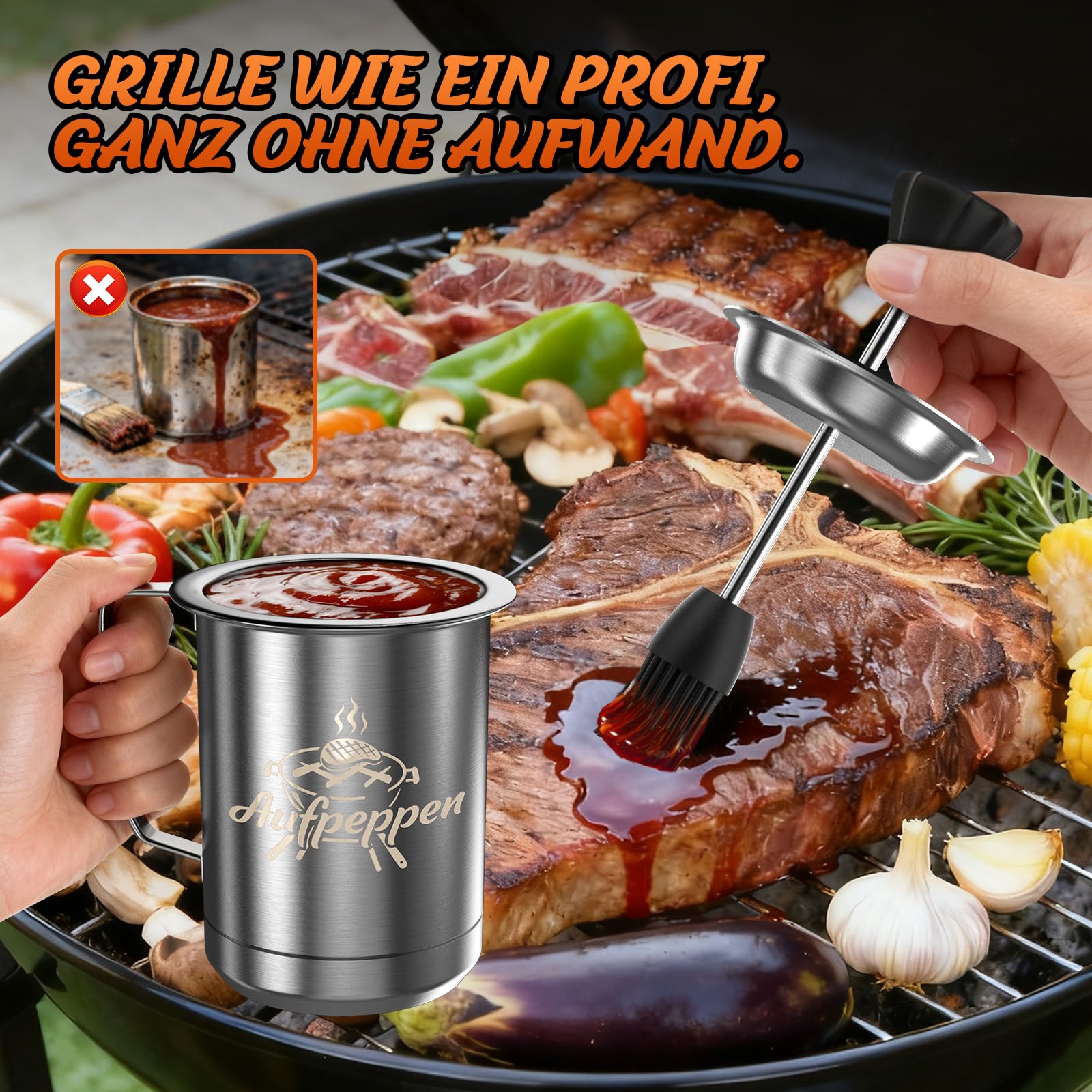 Dusor Regali per uomini, spazzola per barbecue, regali di compleanno per papà/lui/nonno, regali da uomo per calze di Natale per uomini/donne, regali per papà accessori per barbecue