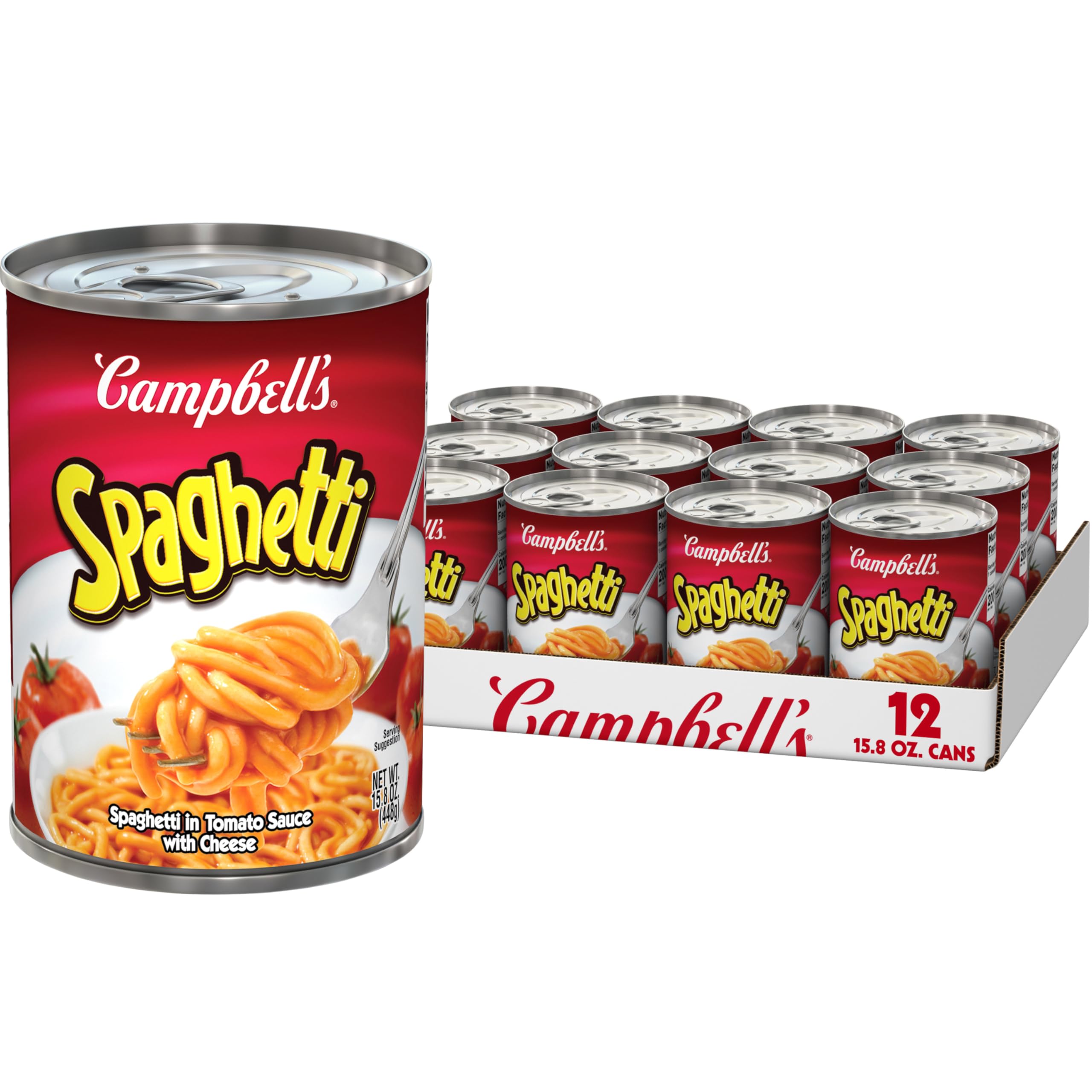 Canned Spaghetti, Snacks for Kids and Adults, 15.8 OZ Can (Pack of 12)