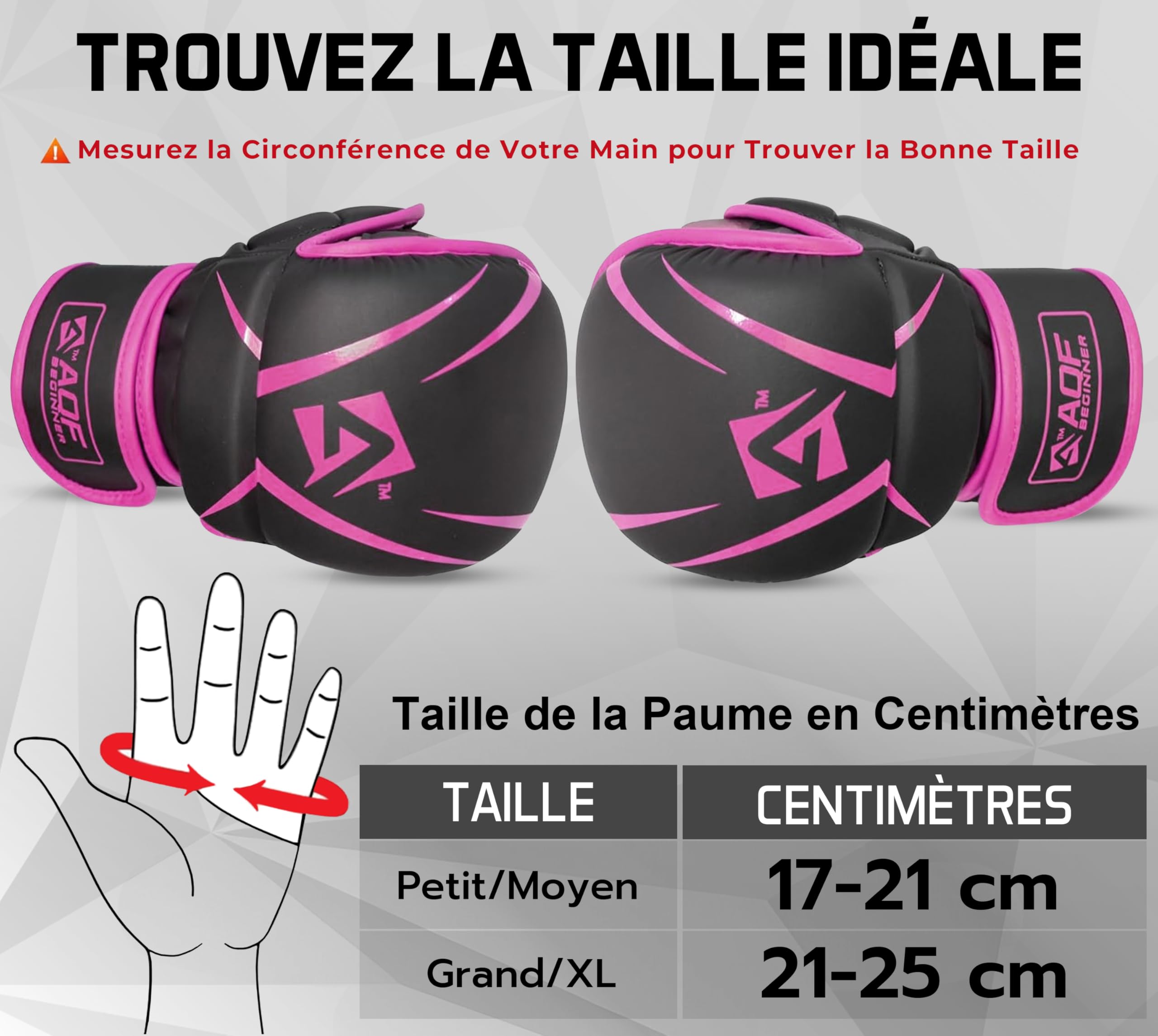 AQF Gant MMA, Design Paume Ouverte Gant De Boxe, Support Poignet Amélioré, Légers Gants Arts Martiaux, MMA Gants pour Sac De Frappe L'entraînement, Kickboxing, Muay Thai, Karaté
