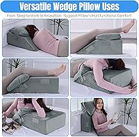 Vista 5 de HOMBYS Leg Elevating Adjustable Pillow,High Density Foam Leg Elevation Pillows for After Surgery,Wedge Pillow for Knee or Leg Pain Relief,Leg