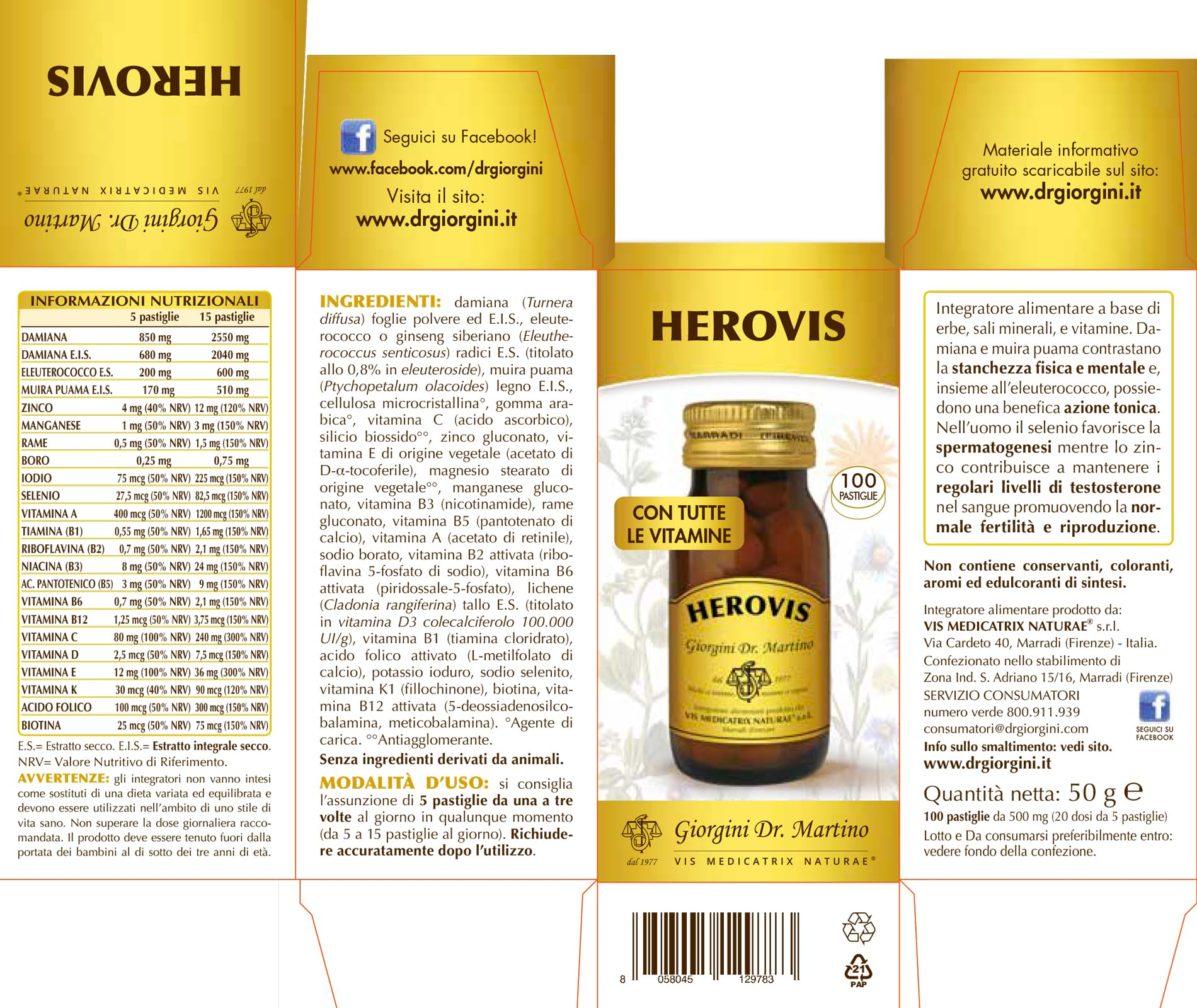 Dr Giorgini HEROVIS pastiglie - 50 g