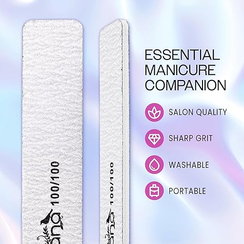 Miniatura 2 de PANA Lima de uñas Emery Jumbo de doble cara para manicura, pedicura, uñas naturales y acrílicas, cebra (grano 100100), paquete de 50 unidades