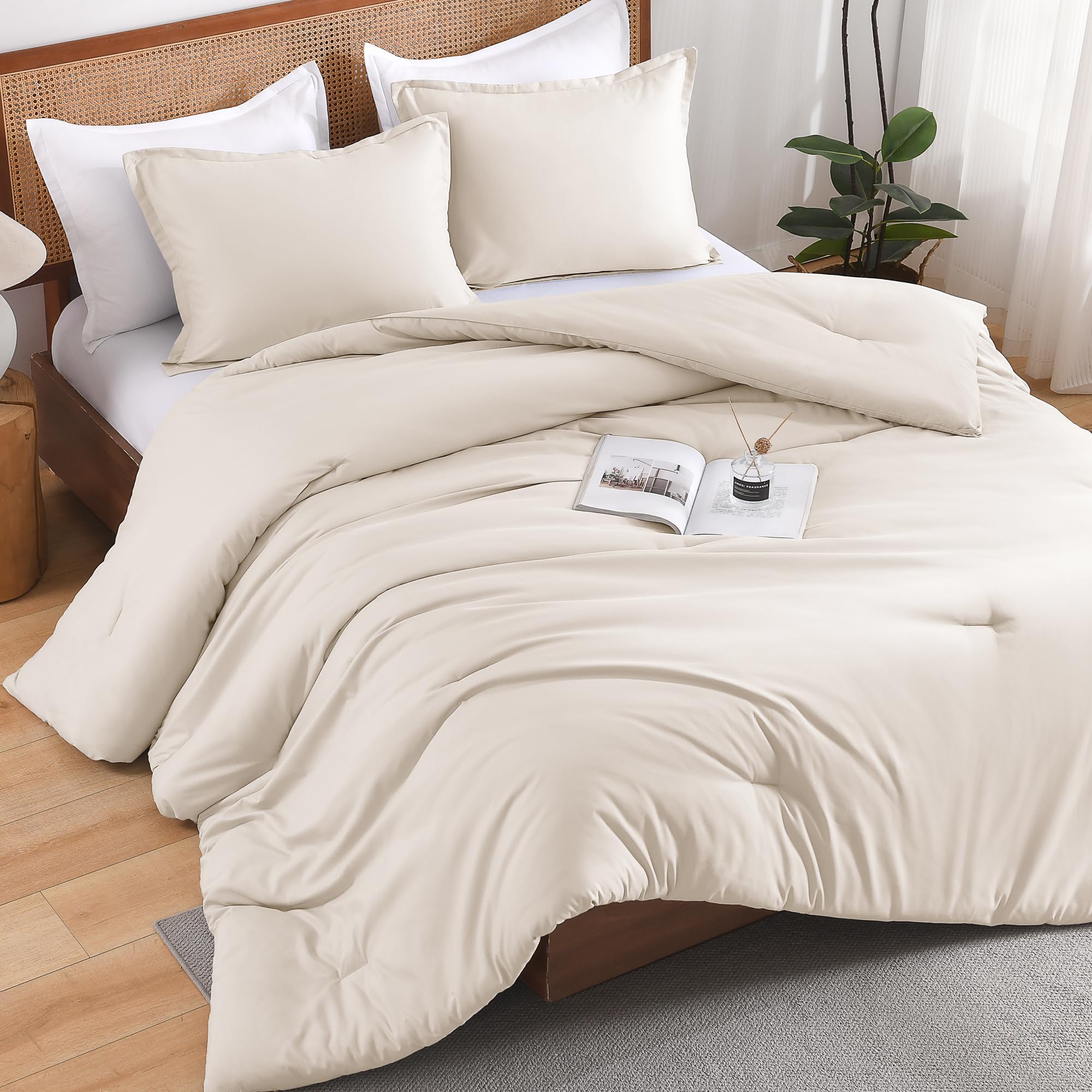 Andency Set copripiumino per letto queen size, leggero, soffice e bohémien, per letto matrimoniale, per tutte le stagioni, set di biancheria da letto per uomini e donne (228 x 228 cm piumino e 2